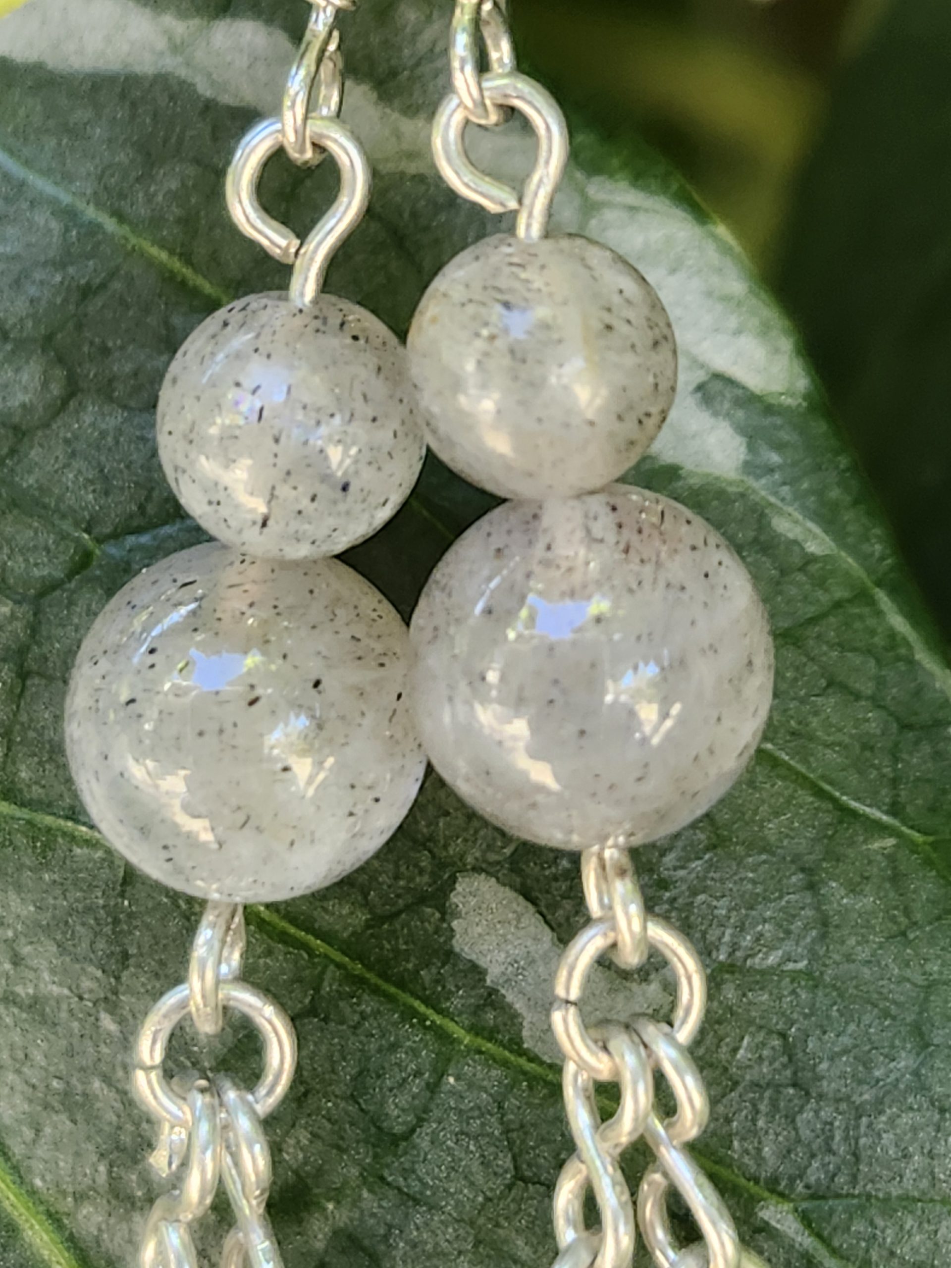 Boucles d'oreilles en argent massif et labradorite – Image 3