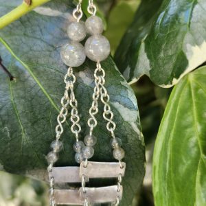 Boucles d'oreilles en argent massif et labradorite