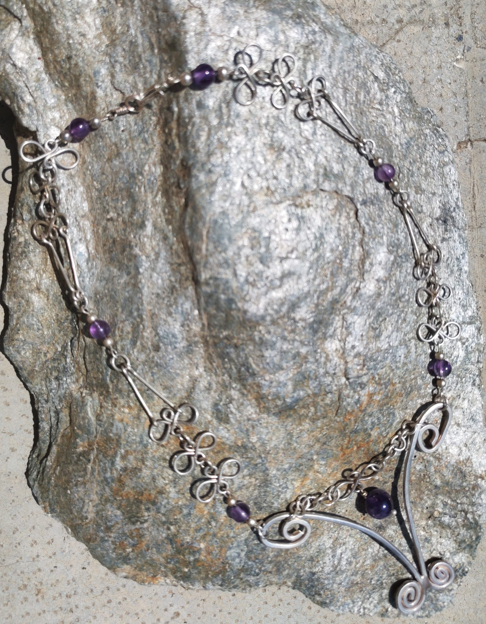 Collier en argent massif et améthyste – Image 4