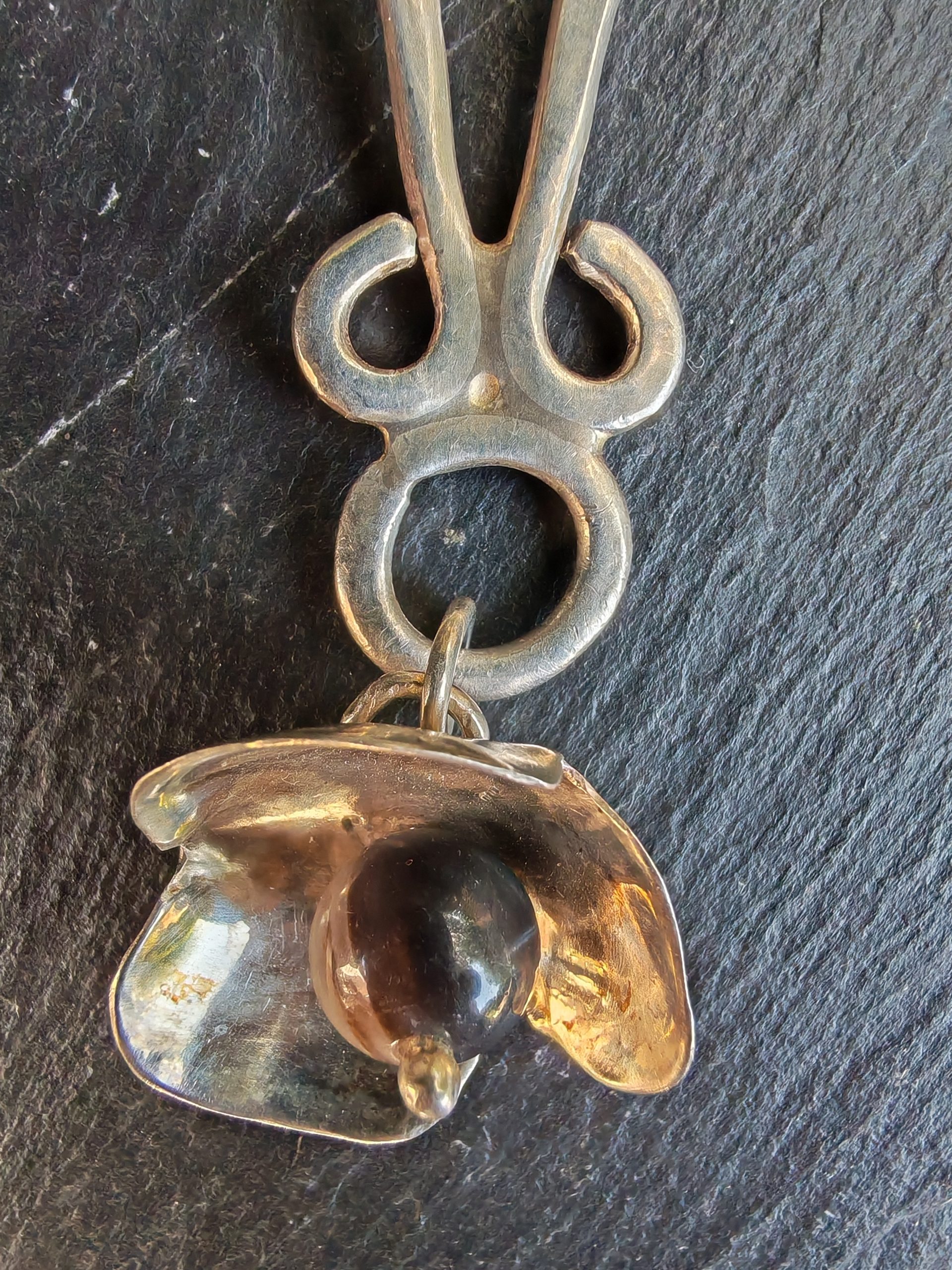 Colliers argent massif et pierre agate striée du Botswana – Image 5
