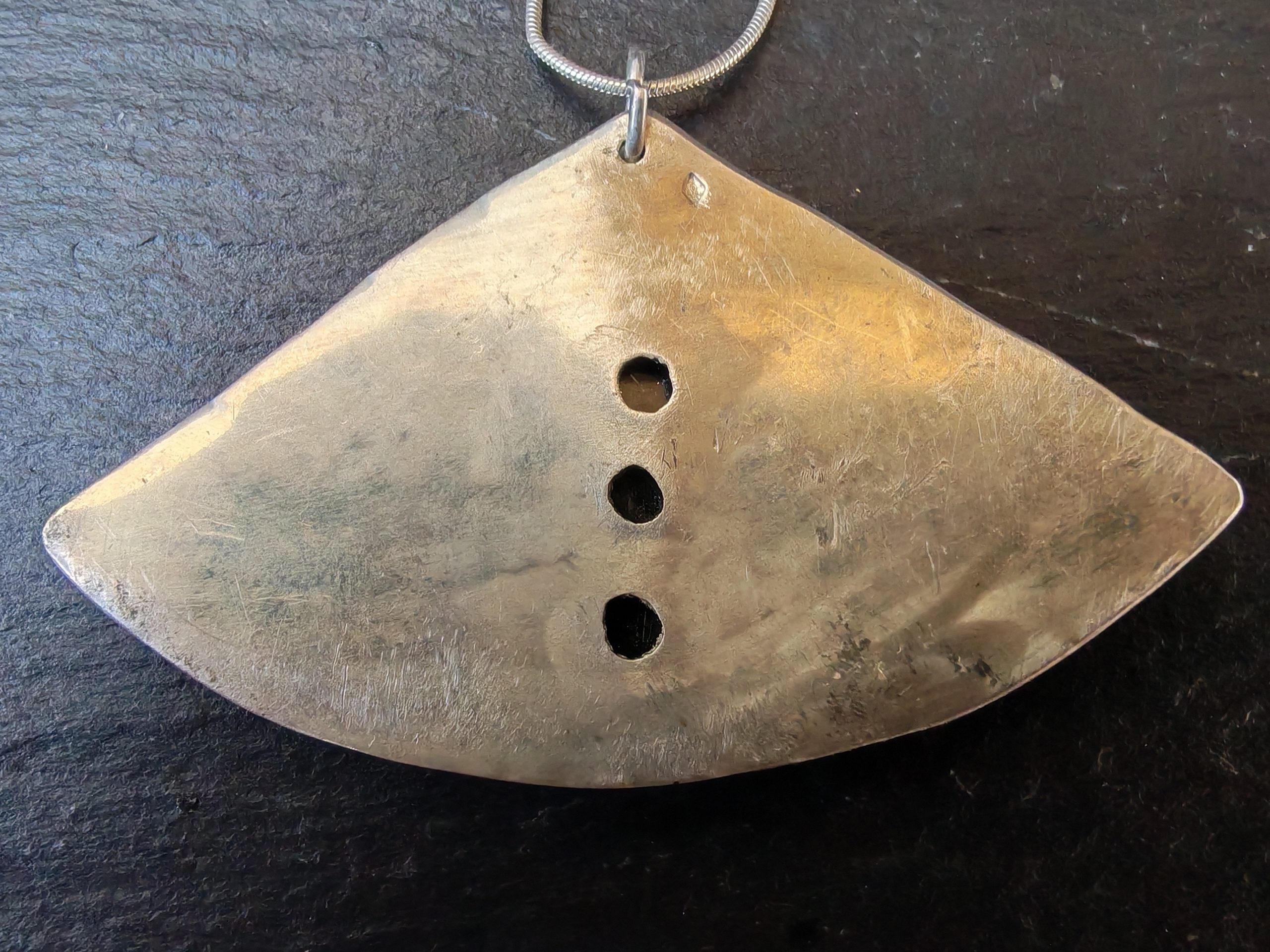 Collier en argent massif et pierre quartz rutile noir – Image 3
