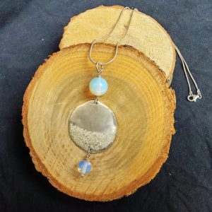 Collier en argent massif et pierre d'opaline